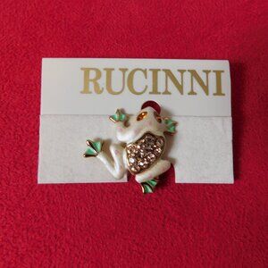 Ladies Rucinni Frog Brooch